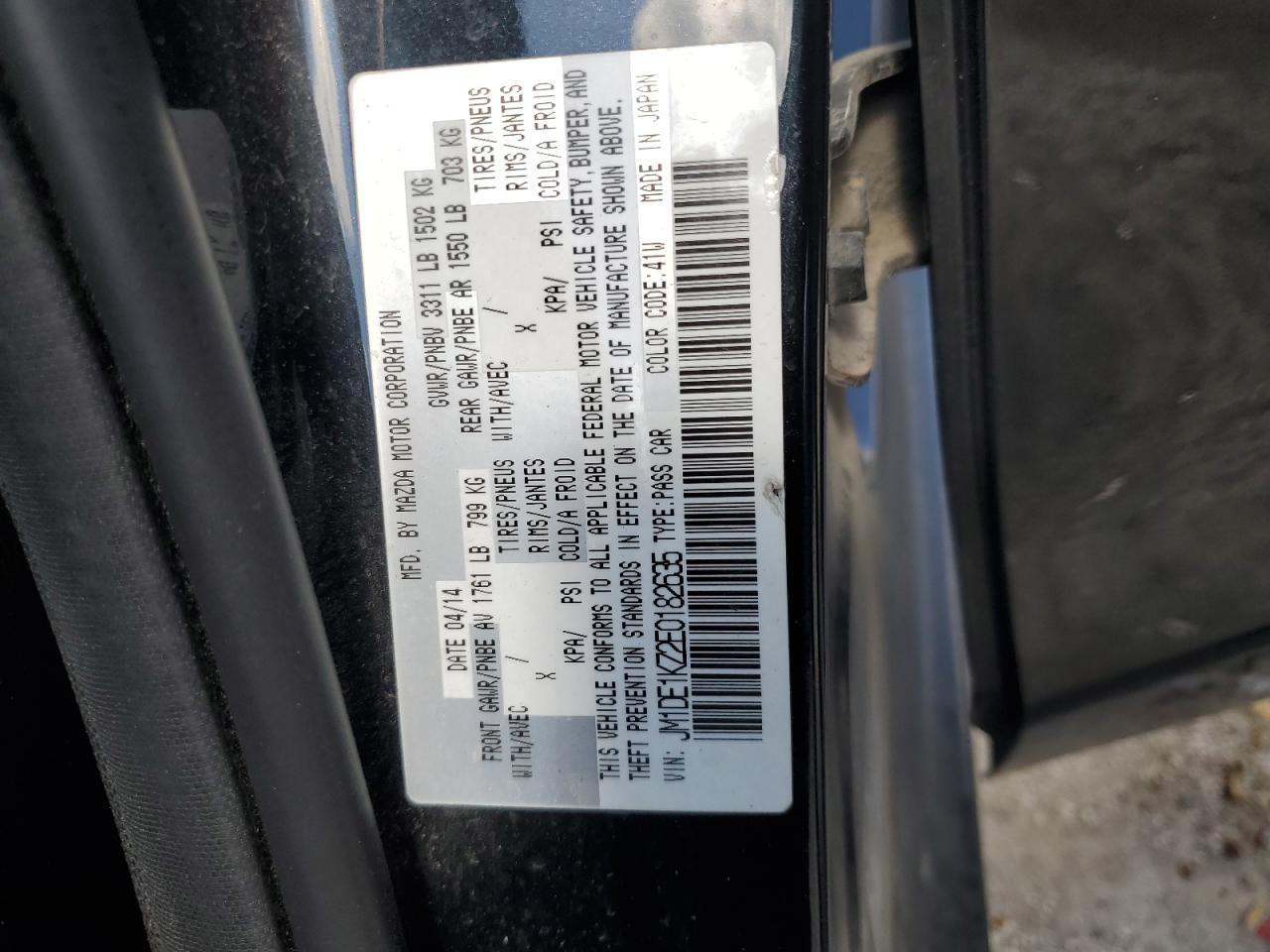 2014 Mazda Mazda2 Sport VIN: JM1DE1KZ2E0182635 Lot: 62562345