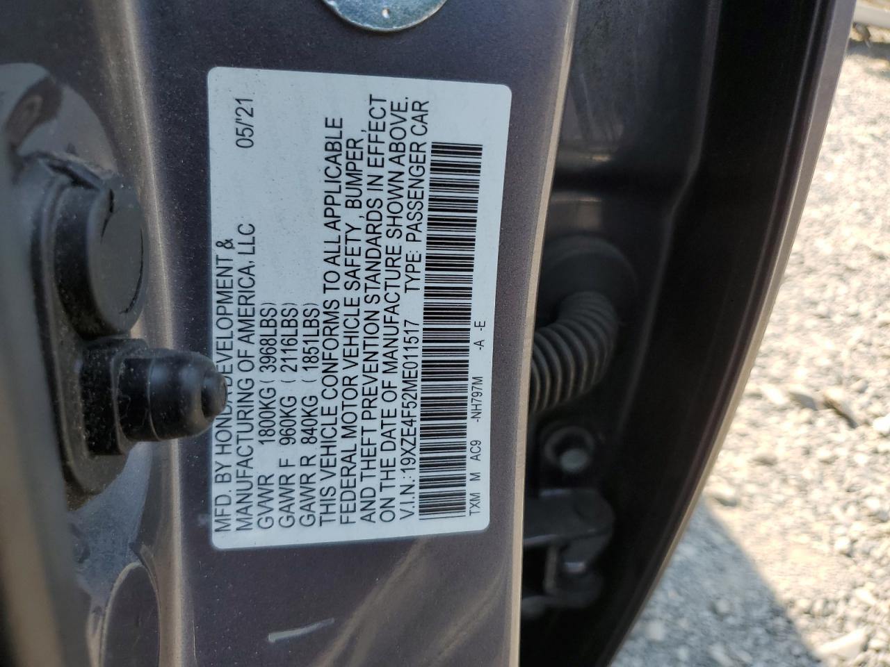 2021 Honda Insight Ex VIN: 19XZE4F52ME011517 Lot: 56391175