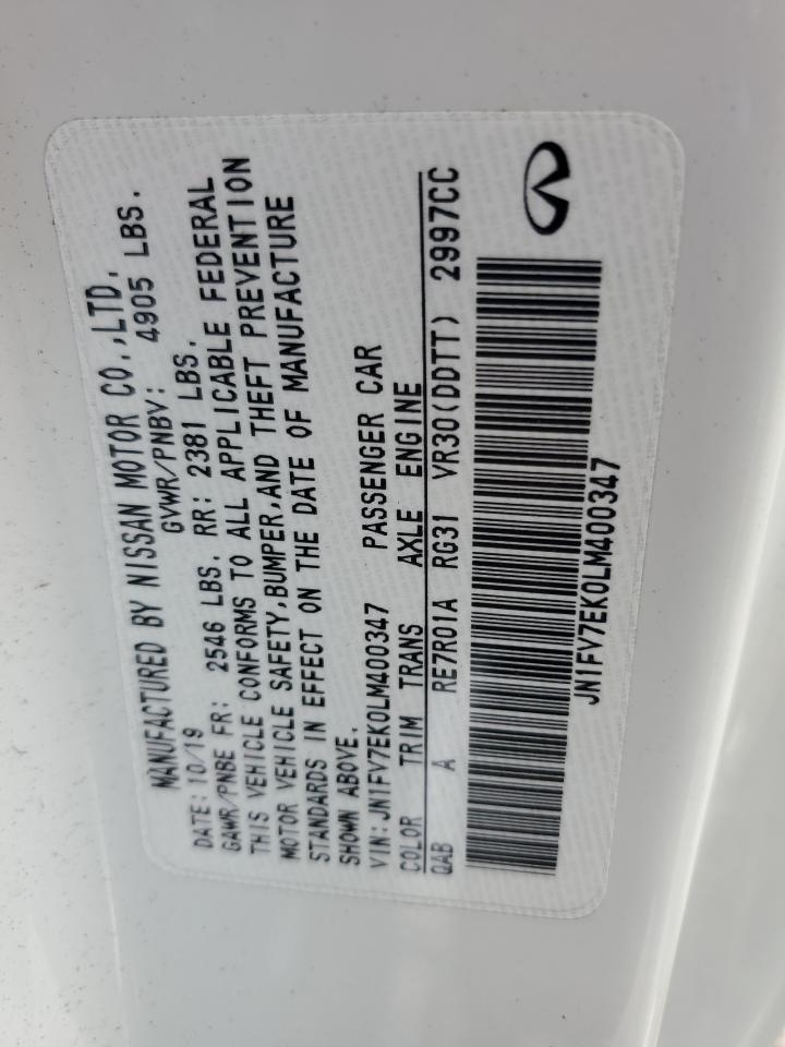 2020 Infiniti Q60 Red Sport 400 VIN: JN1FV7EK0LM400347 Lot: 61872055