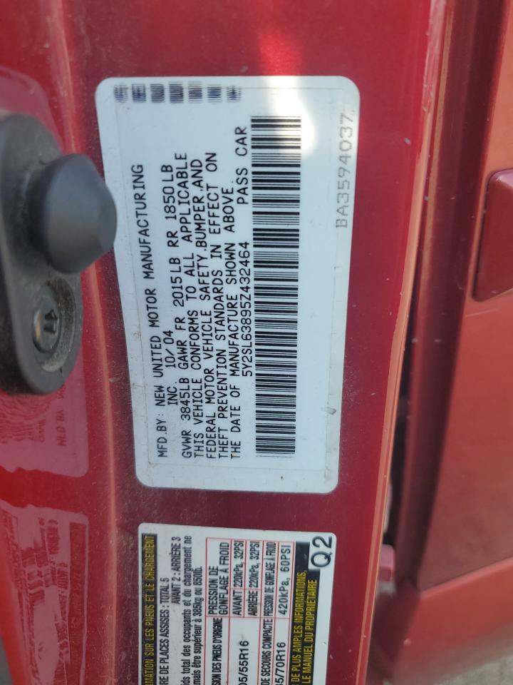 2005 Pontiac Vibe VIN: 5Y2SL63895Z432464 Lot: 62268525