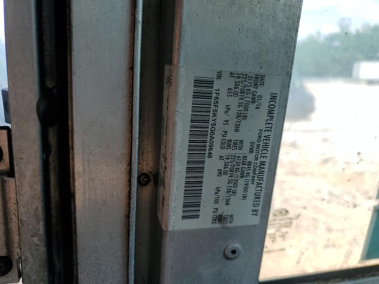 1F65F5KY5G0A09648 FORD All Models 2016