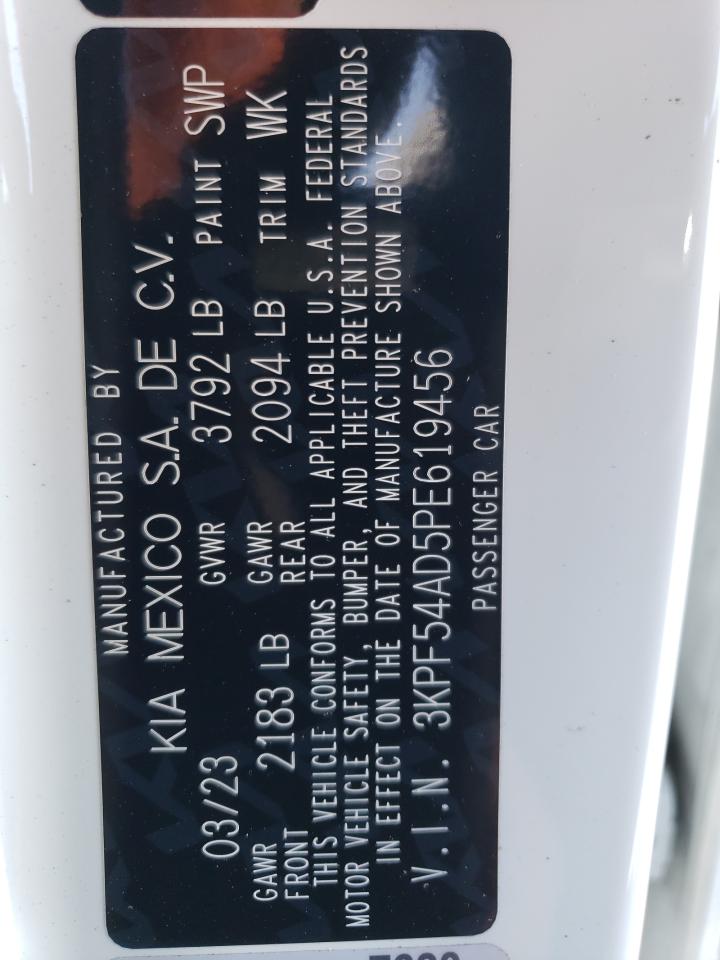 2023 Kia Forte Gt Line VIN: 3KPF54AD5PE619456 Lot: 61858715