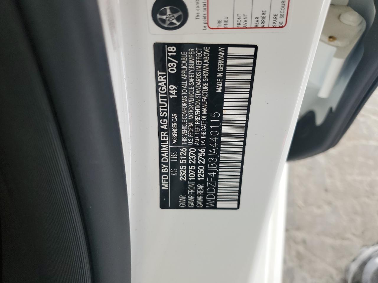 2018 Mercedes-Benz E 300 VIN: WDDZF4JB3JA440115 Lot: 60864525