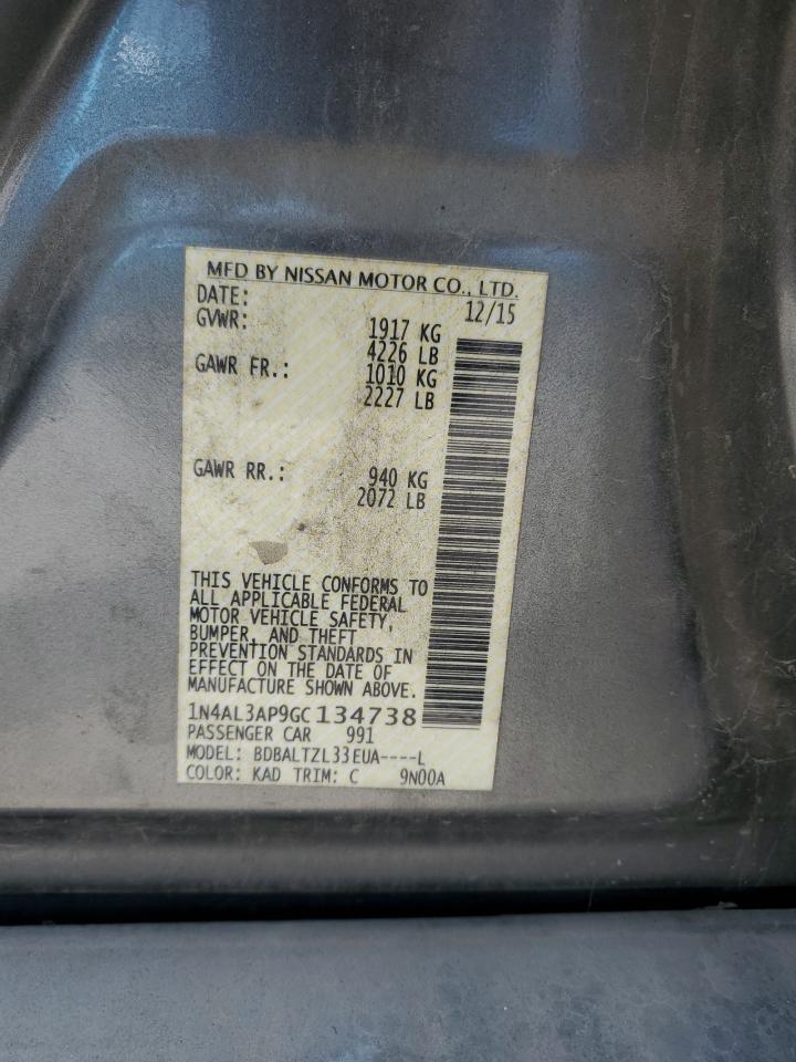 1N4AL3AP9GC134738 NISSAN ALTIMA 2016