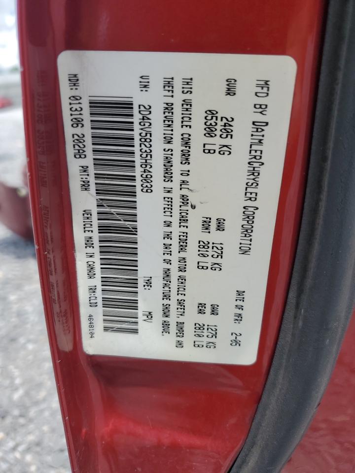 2005 Dodge Magnum R/T VIN: 2D4GV58235H649039 Lot: 63108775