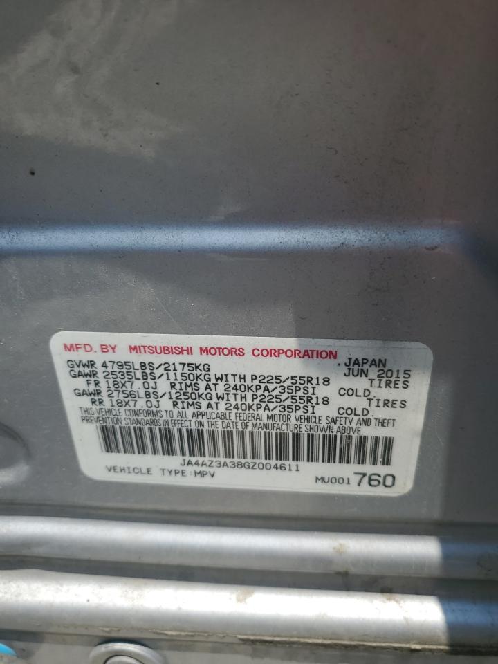 2016 Mitsubishi Outlander Se VIN: JA4AZ3A38GZ004611 Lot: 59434535