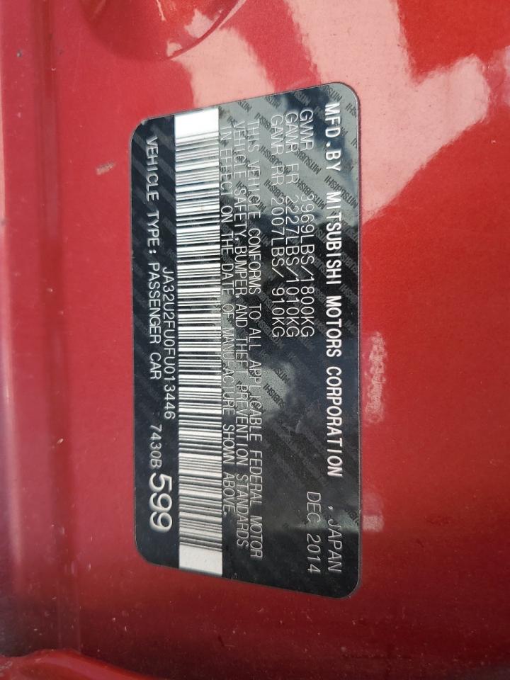 2015 Mitsubishi Lancer Es VIN: JA32U2FU0FU013446 Lot: 62033635