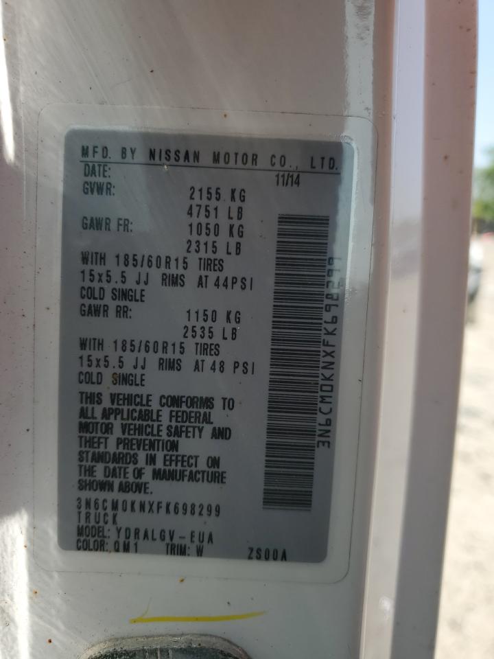 2015 Nissan Nv200 2.5S VIN: 3N6CM0KNXFK698299 Lot: 60023625