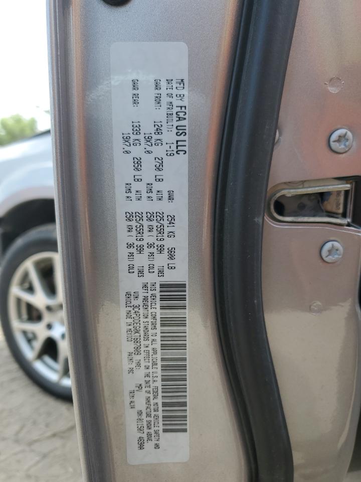 2019 Dodge Journey Gt VIN: 3C4PDDEG0KT687809 Lot: 61048295