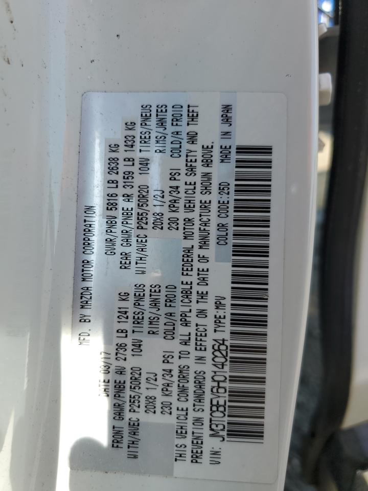 2017 Mazda Cx-9 Signature VIN: JM3TCBEY6H0140264 Lot: 62407005