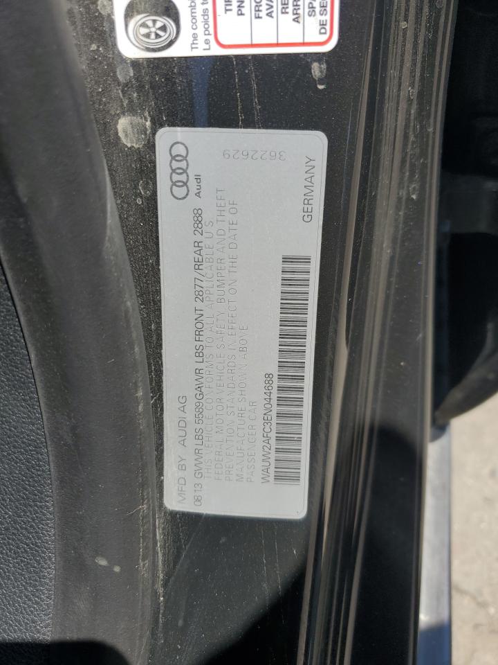 2014 Audi S7 Premium VIN: WAUW2AFC3EN044688 Lot: 61386985