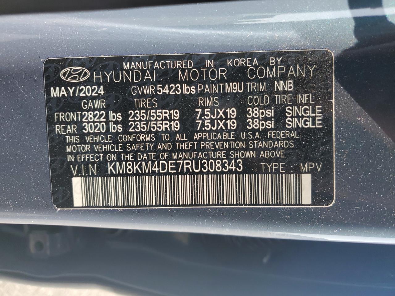 2024 Hyundai Ioniq 5 Se VIN: KM8KM4DE7RU308343 Lot: 61620725