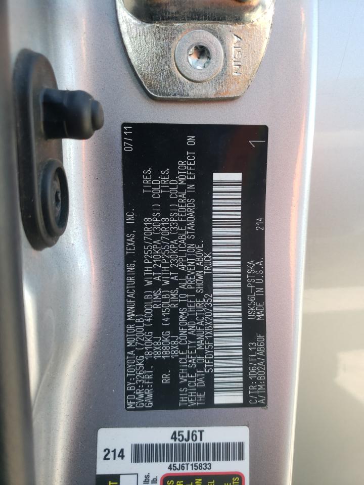 TOYOTA TUNDRA 2011 VIN 5TFDY5F1XBX207352 фото 12