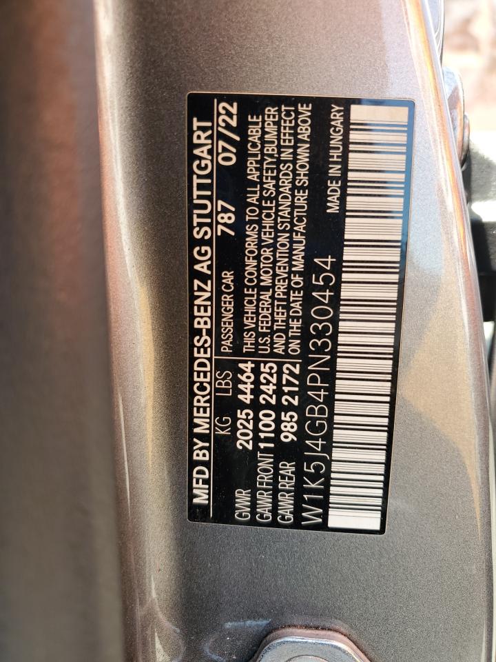 2023 Mercedes-Benz Cla 250 VIN: W1K5J4GB4PN330454 Lot: 62225625
