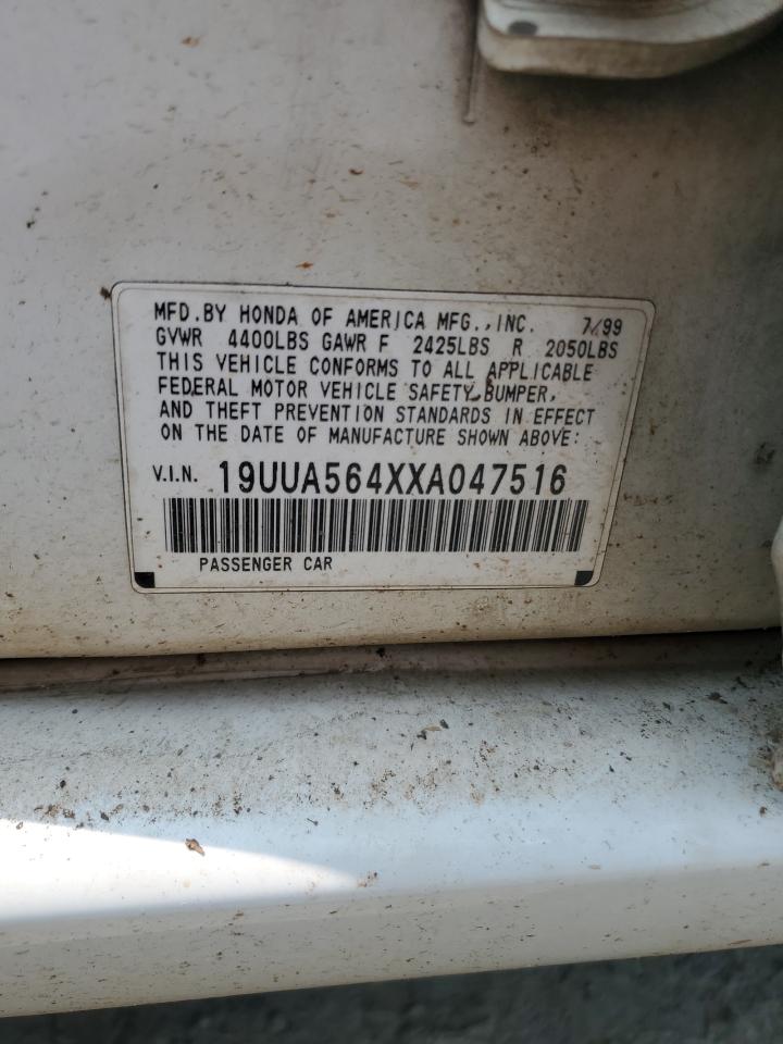 1999 Acura 3.2Tl VIN: 19UUA564XXA047516 Lot: 58308905