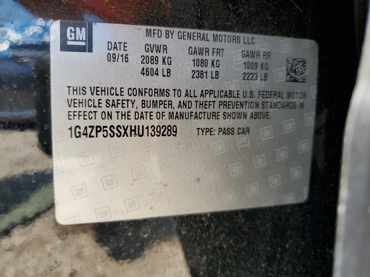 2017 Buick Lacrosse Essence VIN: 1G4ZP5SSXHU139289 Lot: 58825975