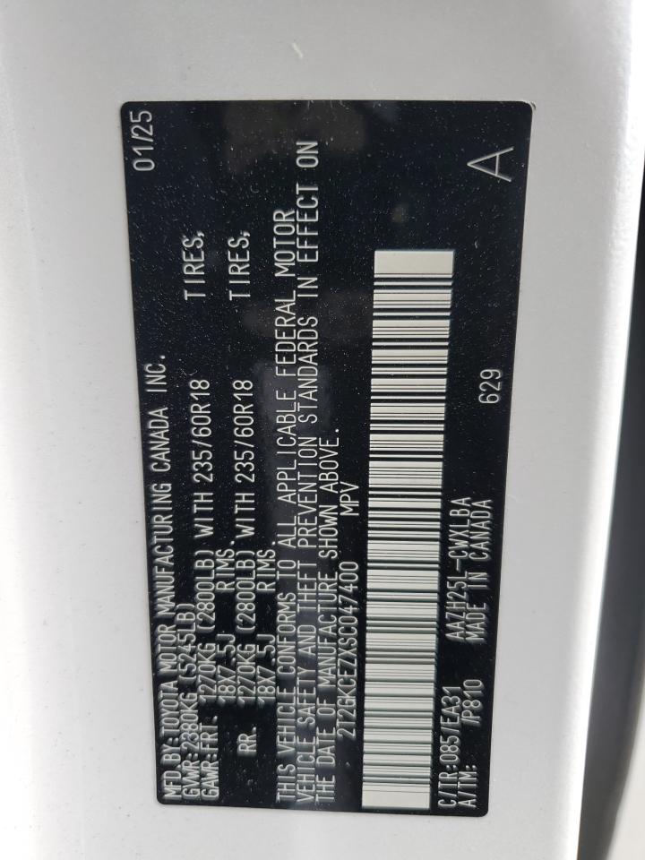 2025 Lexus Nx 350H Base VIN: 2T2GKCEZXSC047400 Lot: 62579945