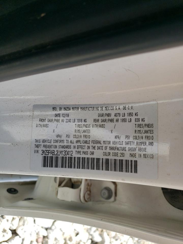 2020 Mazda 3 VIN: 3MZBPABL2LM130412 Lot: 60450425