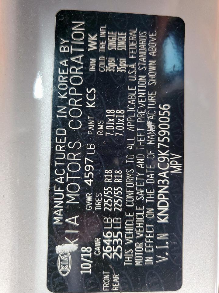 KIA SPORTAGE 2019 VIN KNDPN3AC9K7590056 photo 13
