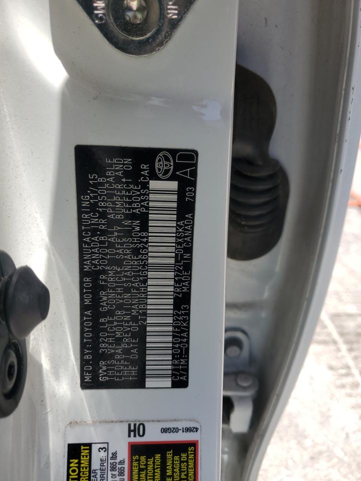 2T1BURHE1GC566248 TOYOTA COROLLA 2016