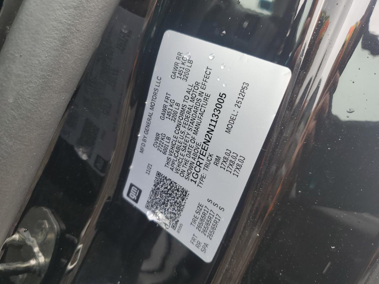 CHEVROLET COLORADO 2022 VIN 1GCRTEEN2N1133005 zdjęcie 13