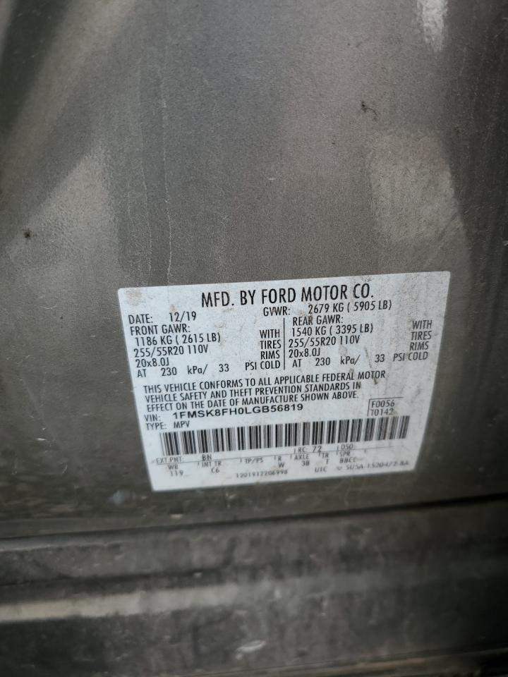1FMSK8FH0LGB56819 FORD EXPLORER 2020