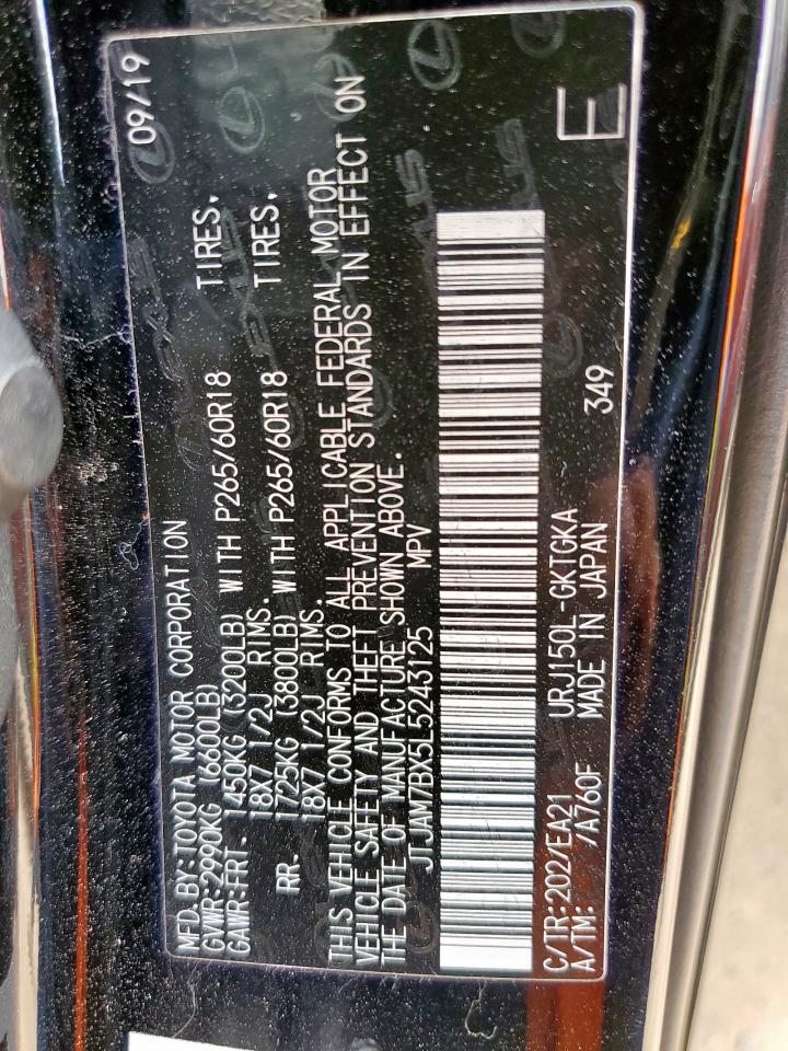2020 Lexus Gx 460 Premium VIN: JTJAM7BX5L5243125 Lot: 59220895