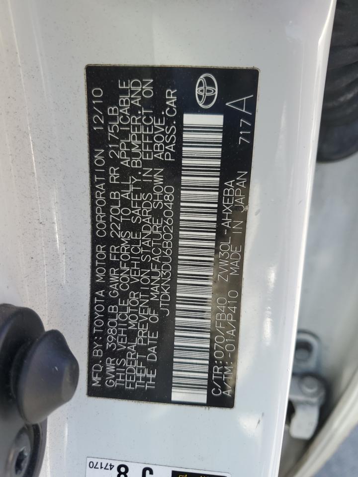 2011 Toyota Prius VIN: JTDKN3DU6B0260480 Lot: 63123005