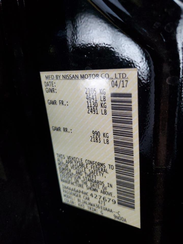1N4AA6AP4HC427679 NISSAN MAXIMA 2017