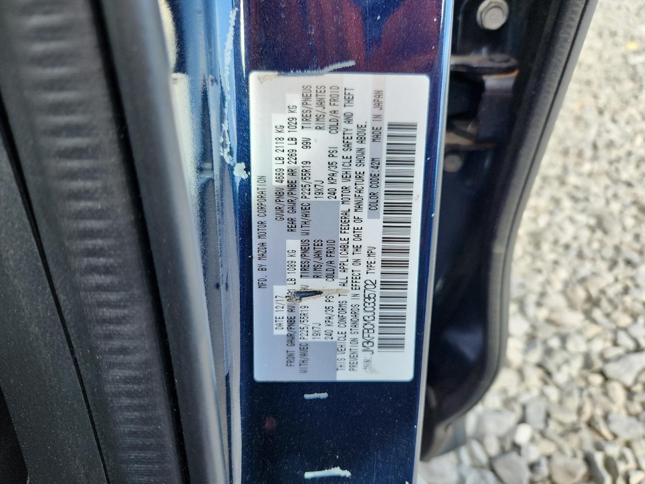 2018 Mazda Cx-5 Touring VIN: JM3KFBCM3J0335702 Lot: 62476925
