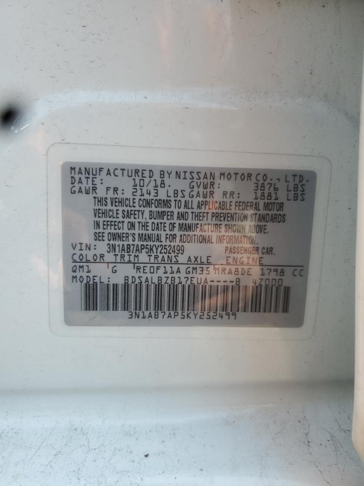 3N1AB7AP5KY252499 NISSAN SENTRA 2019