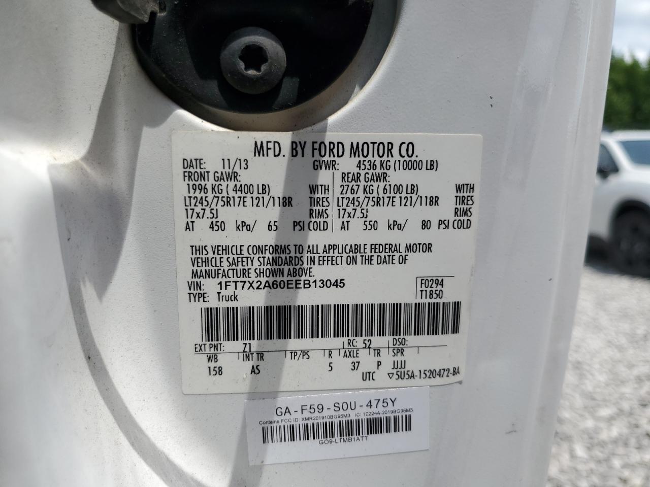 FORD F250 2014 VIN 1FT7X2A60EEB13045 фото 12