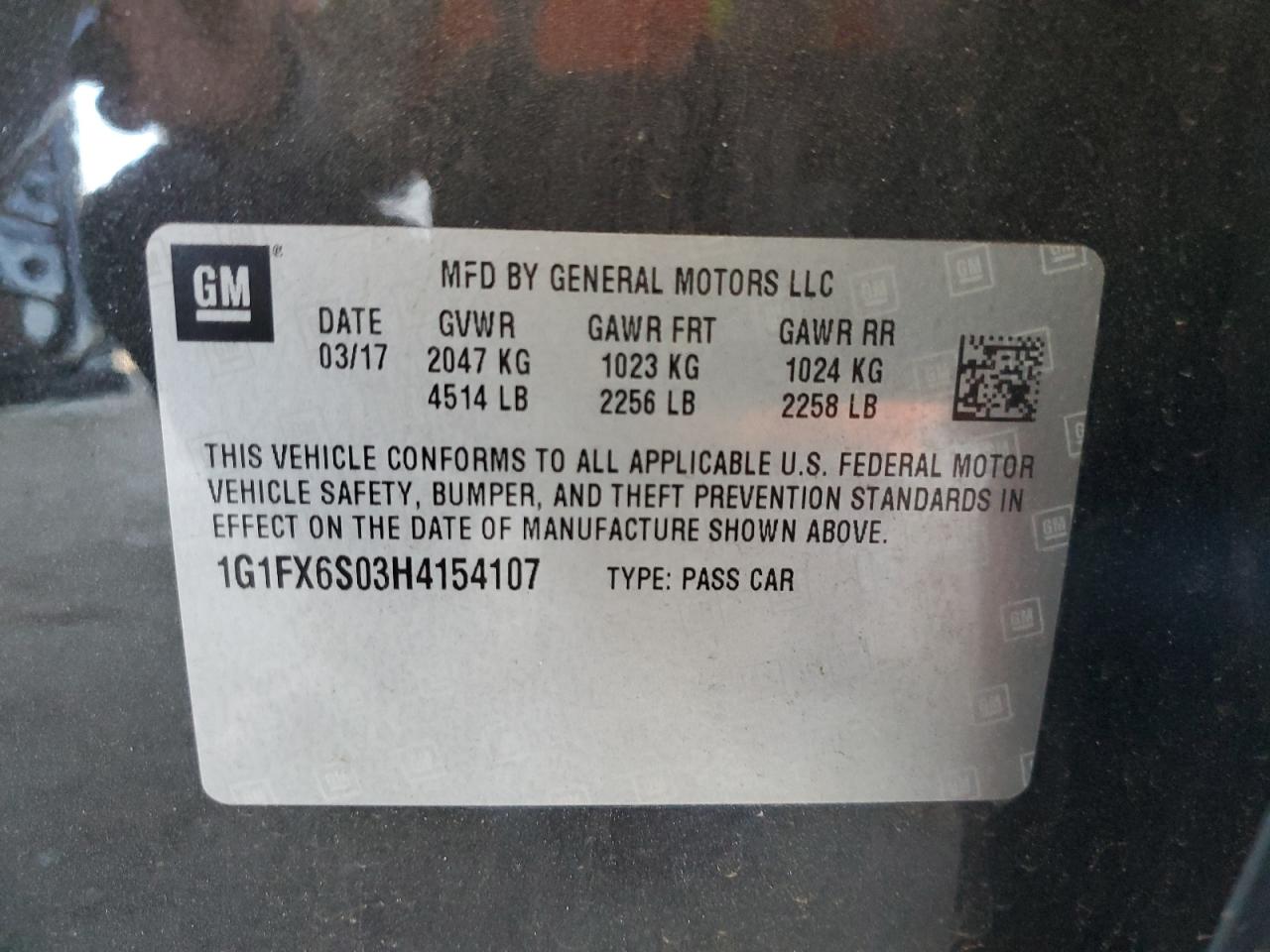 2017 Chevrolet Bolt Ev Premier VIN: 1G1FX6S03H4154107 Lot: 62770475