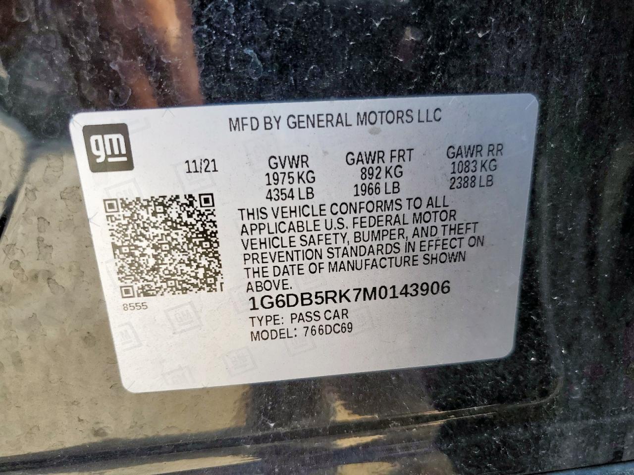 2021 Cadillac Ct4 Premium Luxury VIN: 1G6DB5RK7M0143906 Lot: 59156335