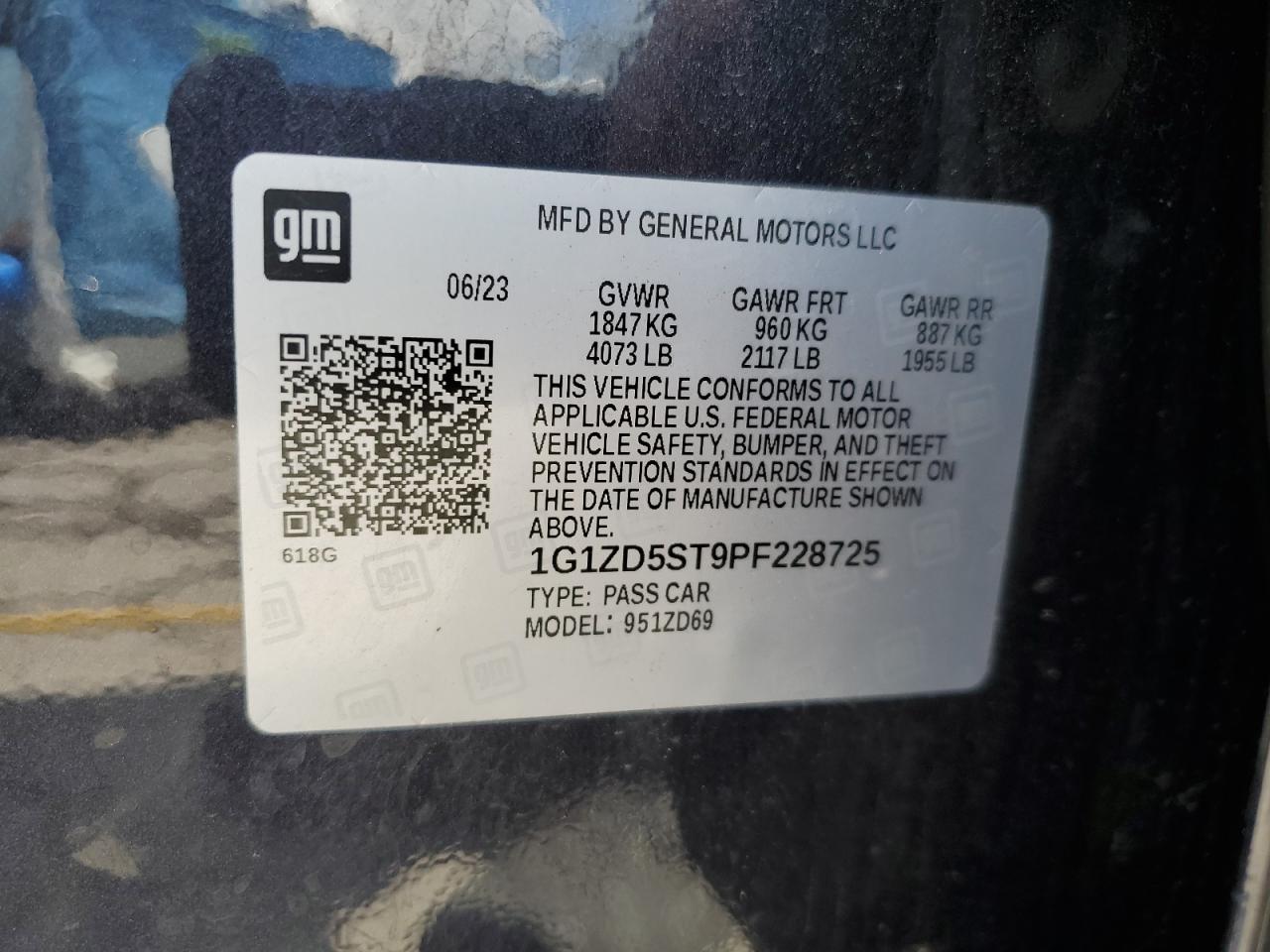 1G1ZD5ST9PF228725 CHEVROLET MALIBU 2023