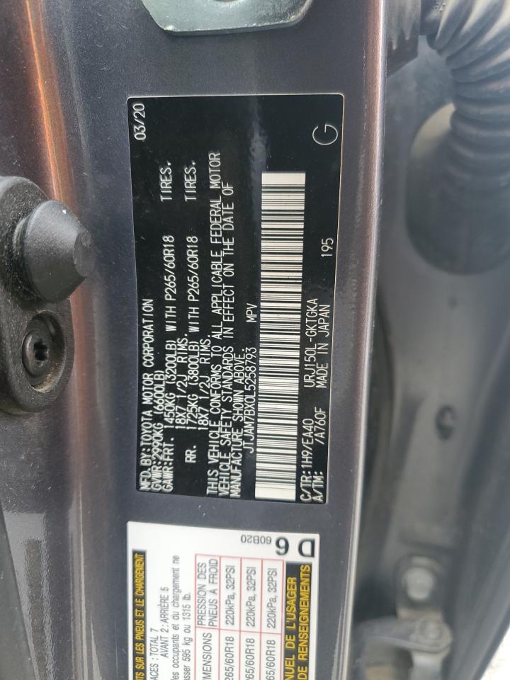 2020 Lexus Gx 460 Premium VIN: JTJAM7BX0L5258793 Lot: 62667115