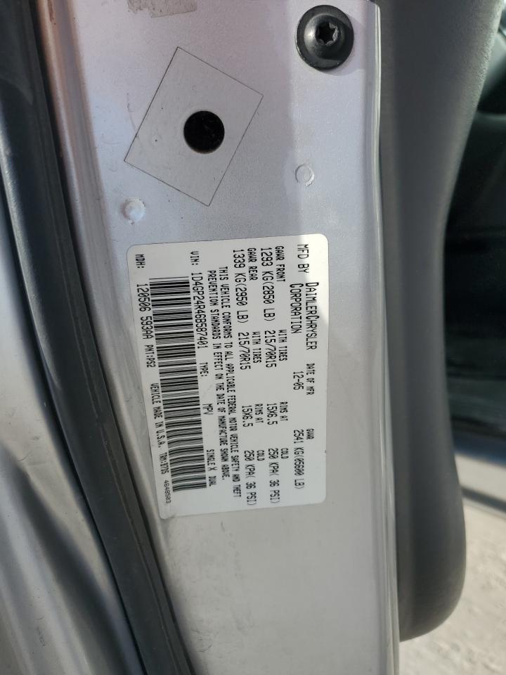 2006 Dodge Grand Caravan Se VIN: 1D4GP24R46B587401 Lot: 61652365