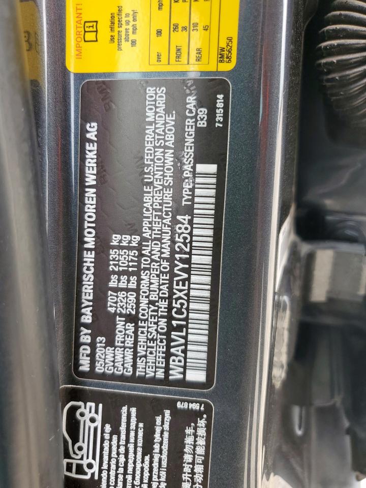 2014 BMW X1 xDrive28I VIN: WBAVL1C5XEVY12584 Lot: 60209315