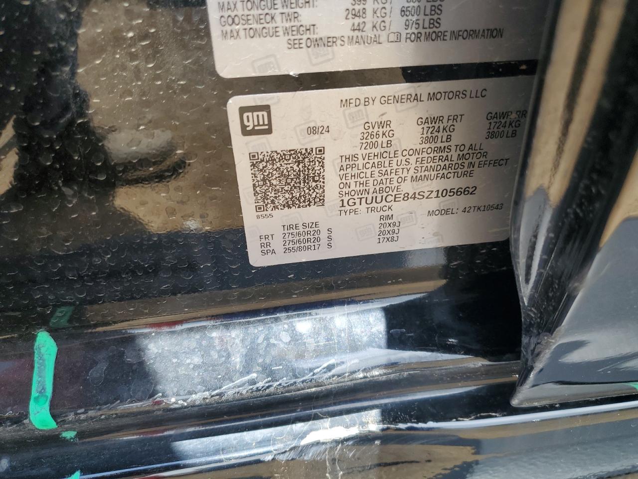 2025 GMC Sierra K1500 Elevation VIN: 1GTUUCE84SZ105662 Lot: 60303855