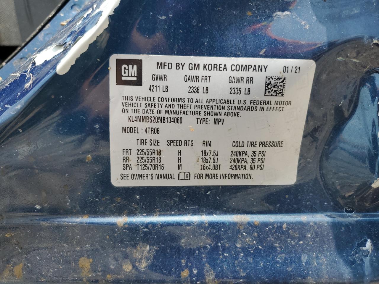 kl4mmbs20mb134060 KL4MMBS20MB134060 2021 Buick Encore Gx Preferred