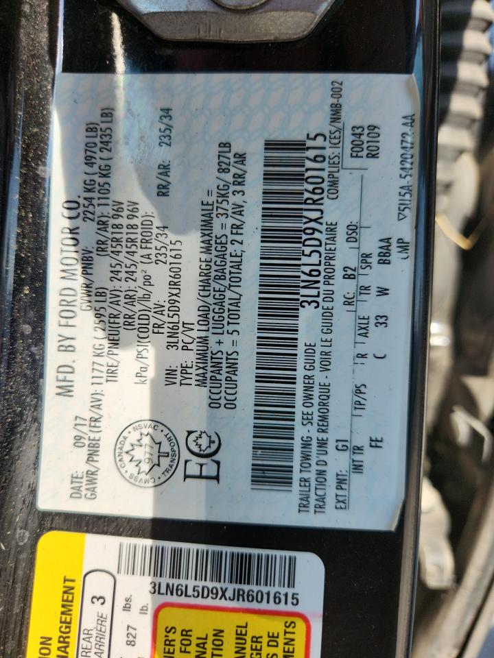 LINCOLN MKZ 2018 VIN 3LN6L5D9XJR601615 photo 12