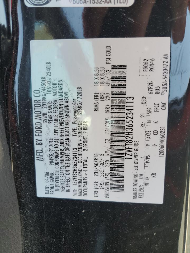 2006 Ford Mustang Gt VIN: 1ZVFT82H365234113 Lot: 61879315