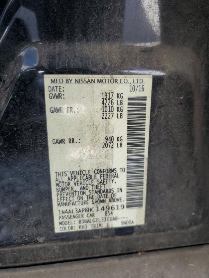 2017 Nissan Altima 2.5 VIN: 1N4AL3AP8HC149619 Lot: 61800985