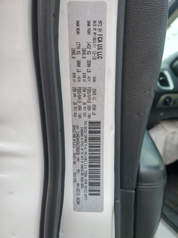 2019 Dodge Durango Sxt VIN: 1C4RDHAG6KC585030 Lot: 59924295
