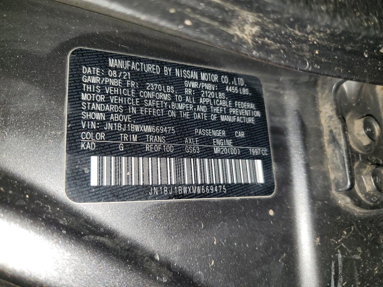 JN1BJ1BWXMW669475 NISSAN ROGUE 2021