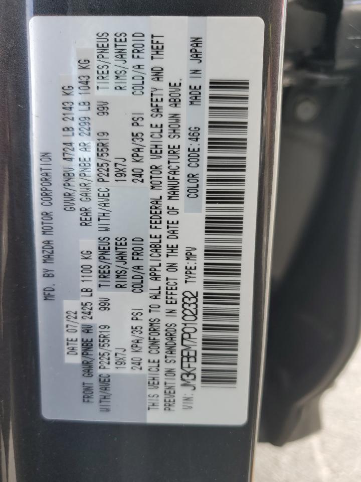 2023 Mazda Cx-5 Premium Plus VIN: JM3KFBEM7P0102332 Lot: 62645215