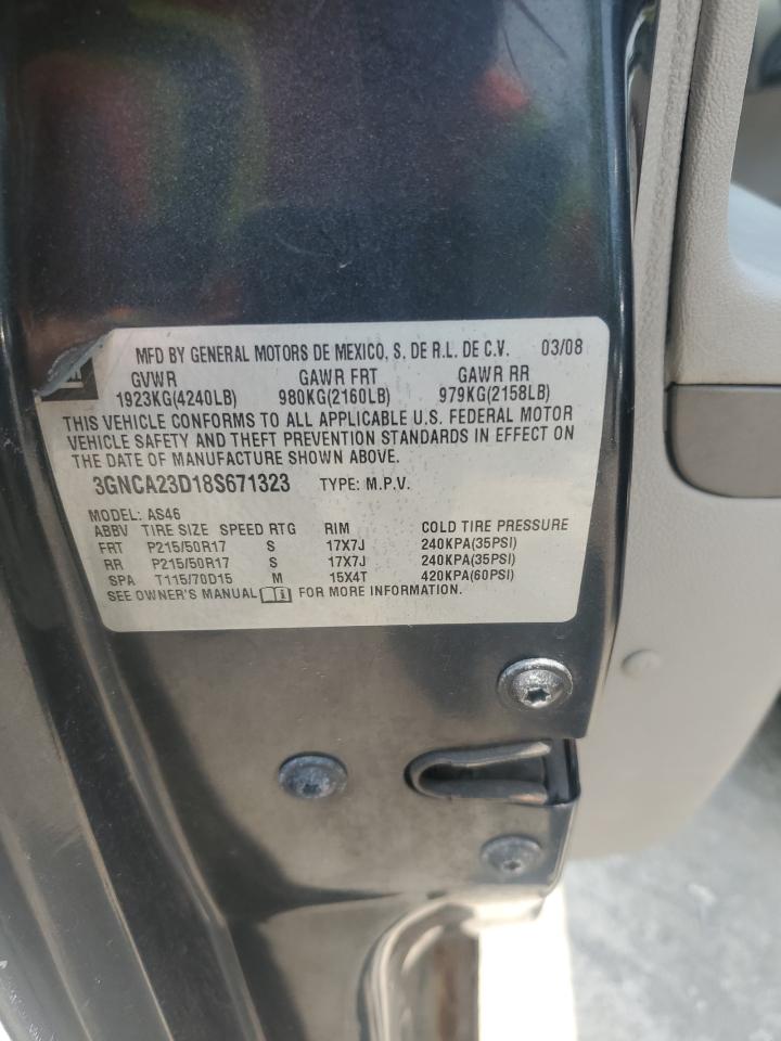 2008 Chevrolet Hhr Lt VIN: 3GNCA23D18S671323 Lot: 60723765