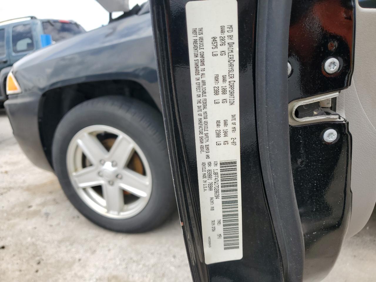 2007 Jeep Compass VIN: 1J8FF47W17D286284 Lot: 60840295