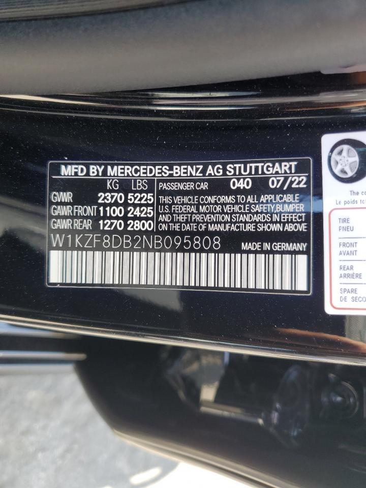 2022 Mercedes-Benz E 350 VIN: W1KZF8DB2NB095808 Lot: 61085945