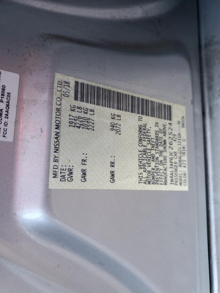 1N4AL3AP6JC262524 NISSAN ALTIMA 2018